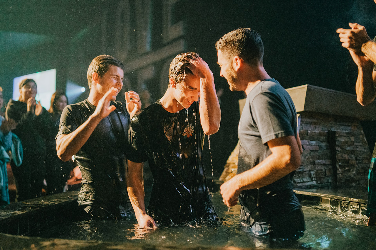 individuals getting baptised